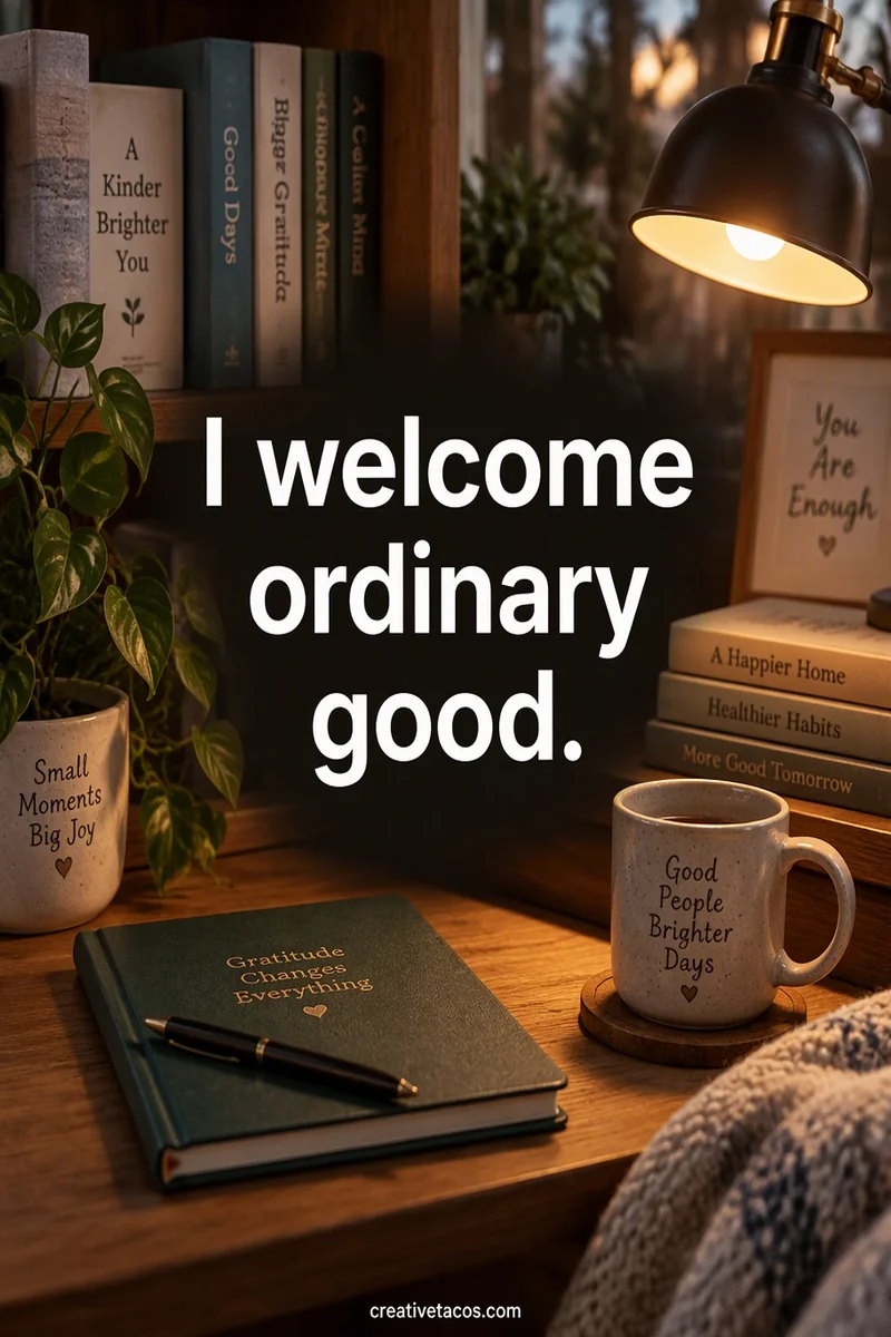 Affirmation card: I welcome ordinary good.
