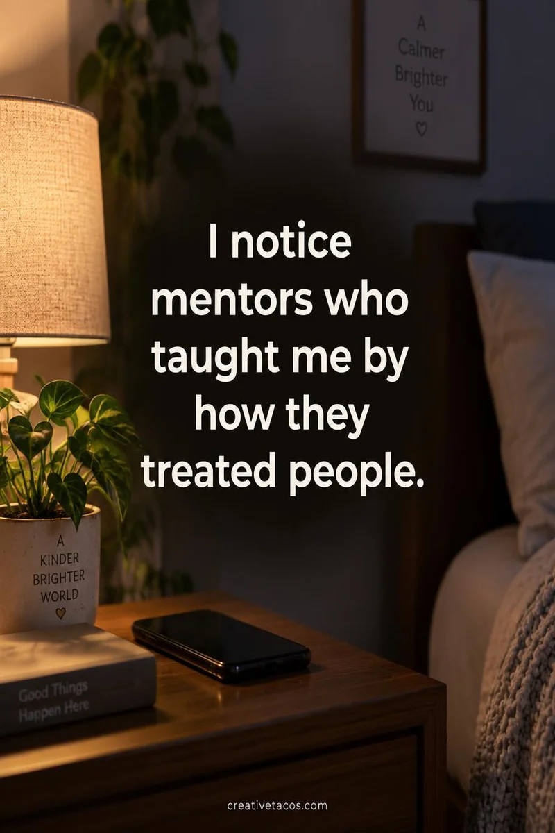 Affirmation card: I notice mentors who taught me by how they treated people.