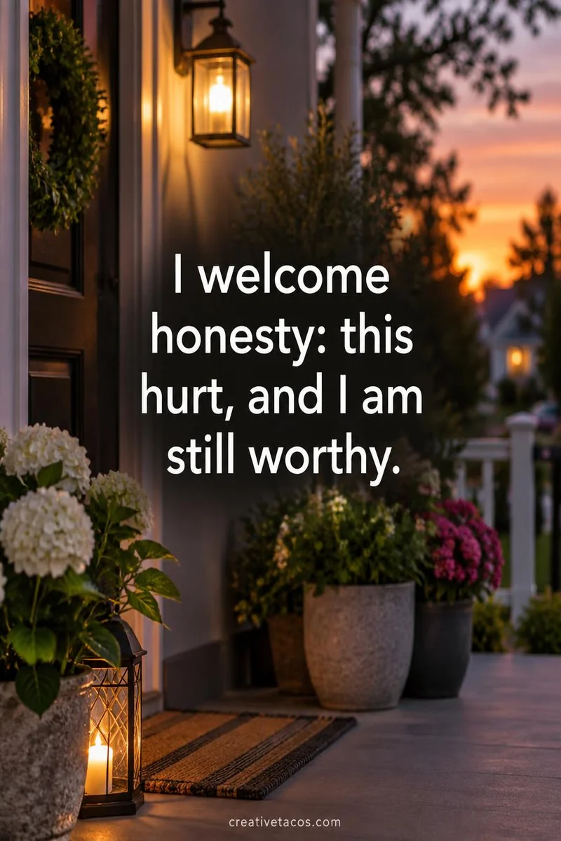 Affirmation card: I welcome honesty: this hurt, and I am still worthy.