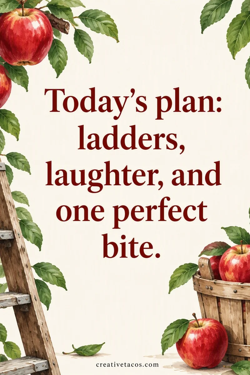 Quote card: Today's plan: ladders, laughter, and one perfect bite.