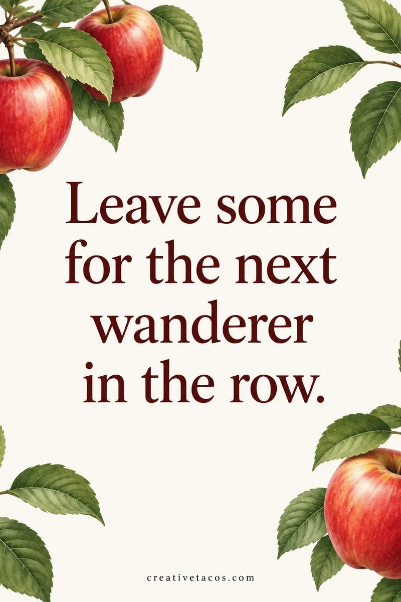 Quote card: Leave some for the next wanderer in the row.