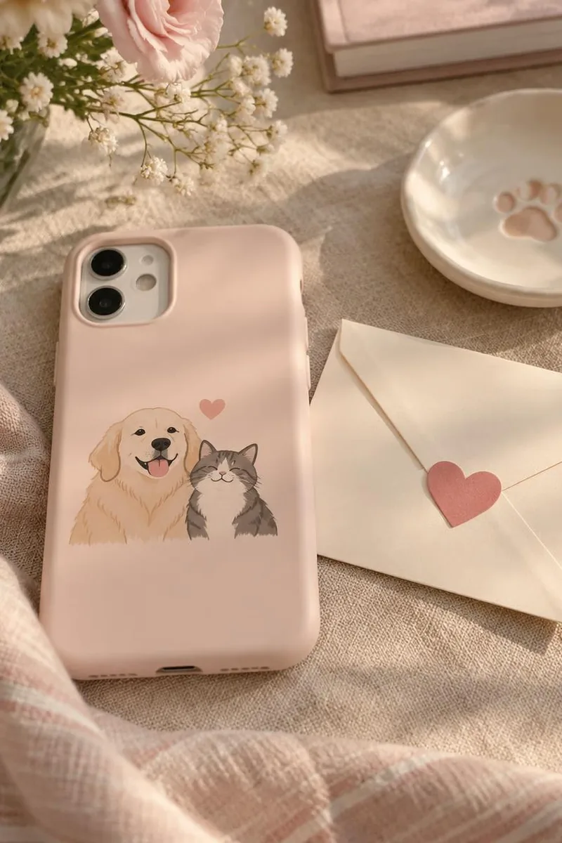 A soft pastel phone and handwritten love note suggesting cute girlfriend nicknames