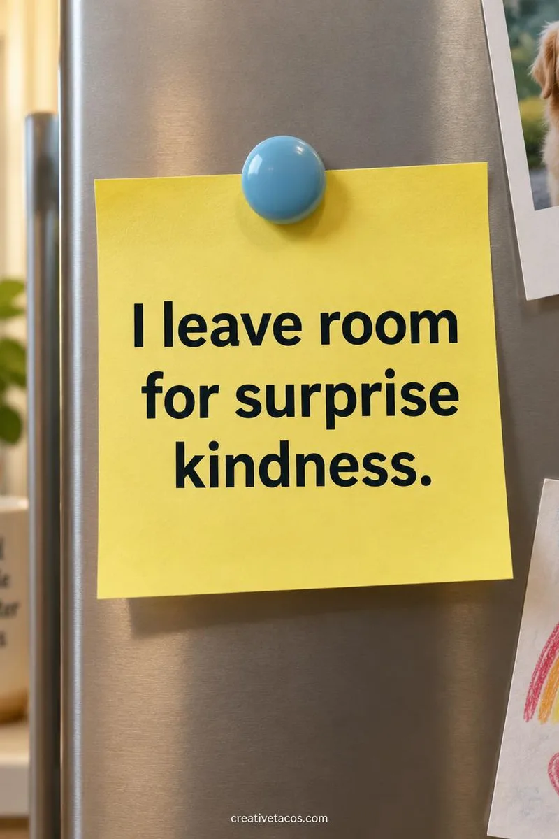 Quote card: I leave room for surprise kindness.