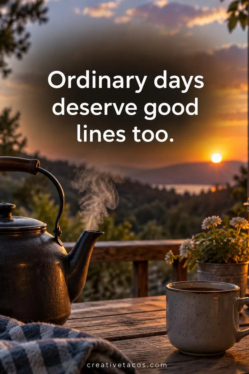 Quote card: Ordinary days deserve good lines too.