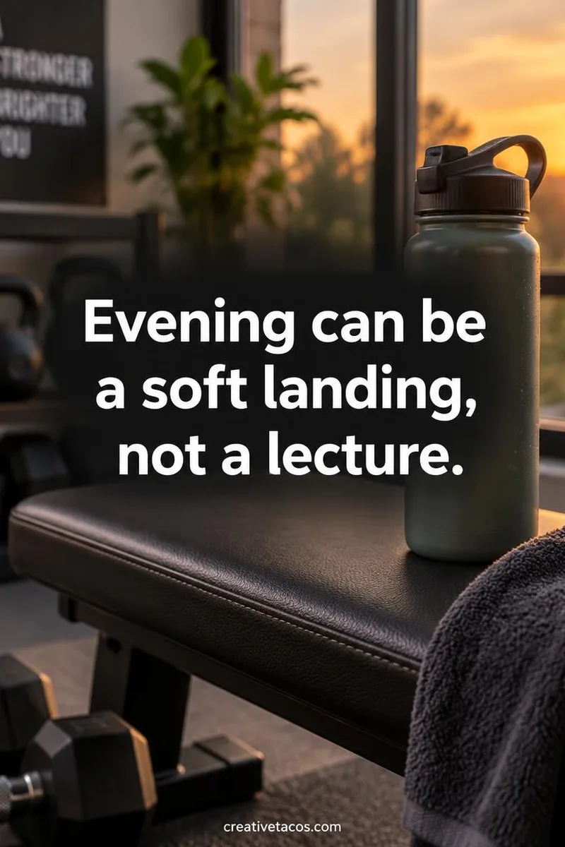 Quote card: Evening can be a soft landing, not a lecture.