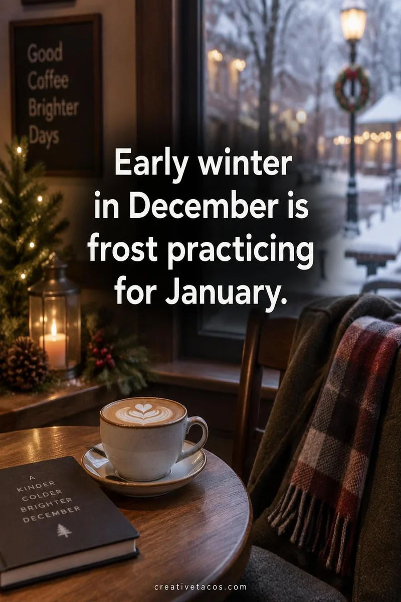 Quote card: Early winter in December is frost practicing for January.