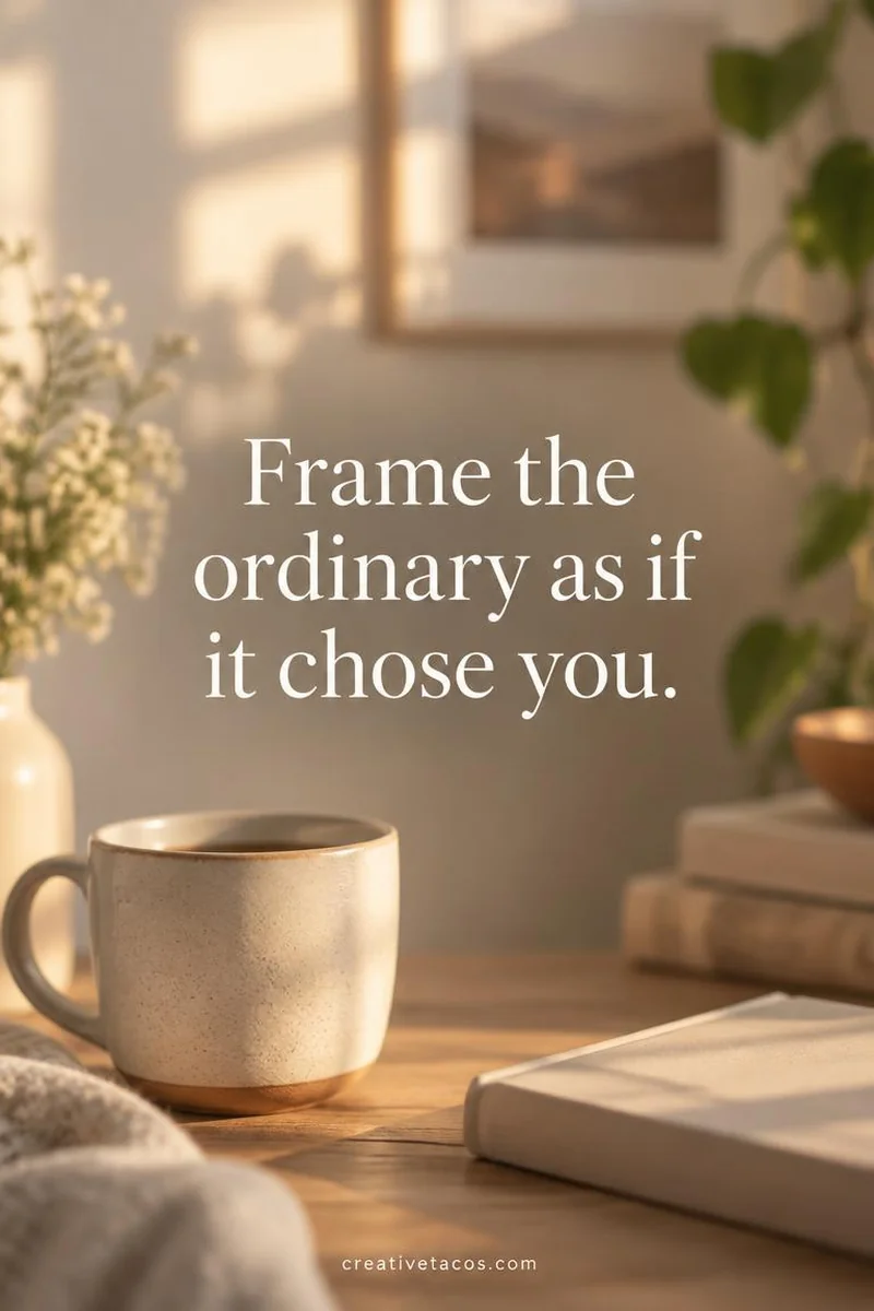 Quote card: Frame the ordinary as if it chose you.