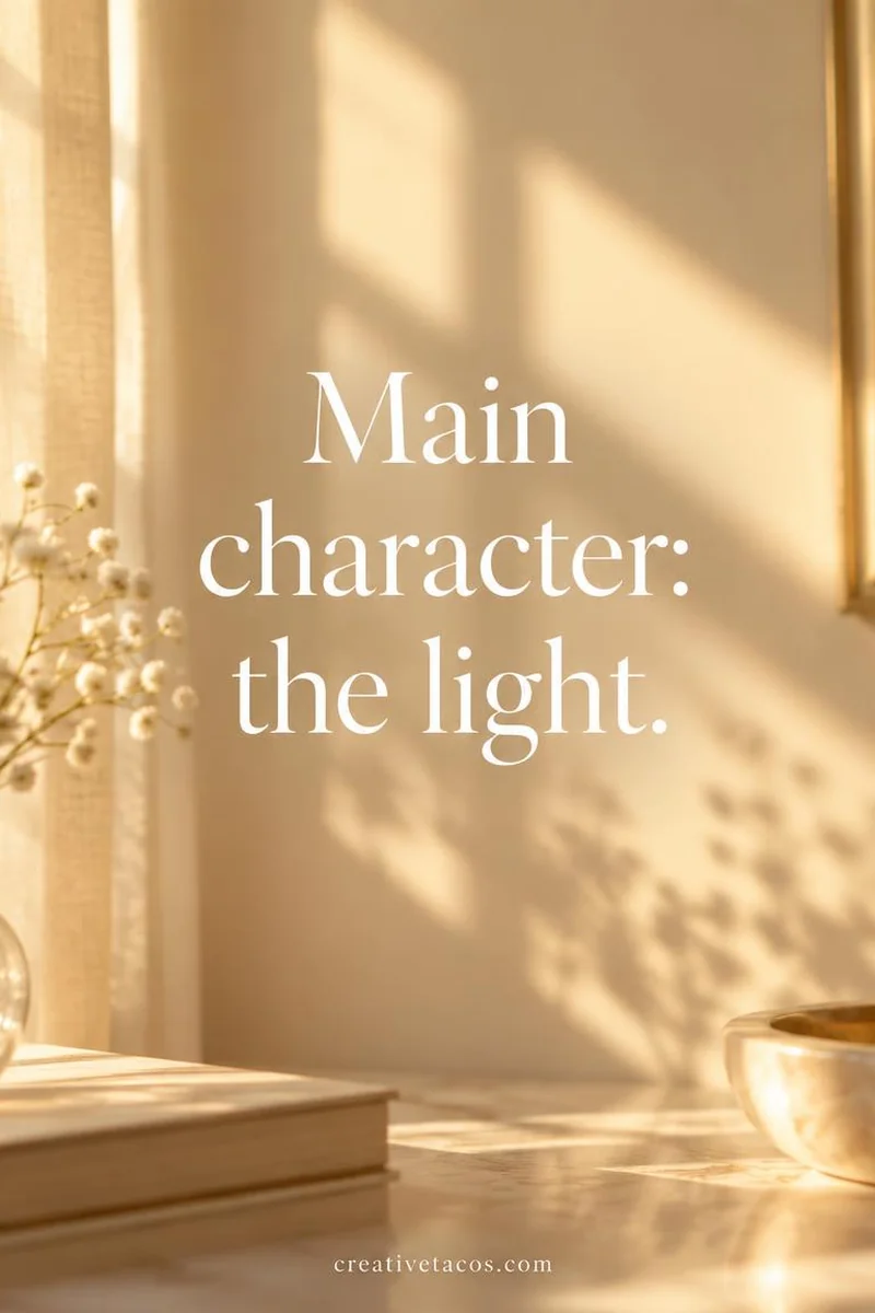 Quote card: Main character: the light.