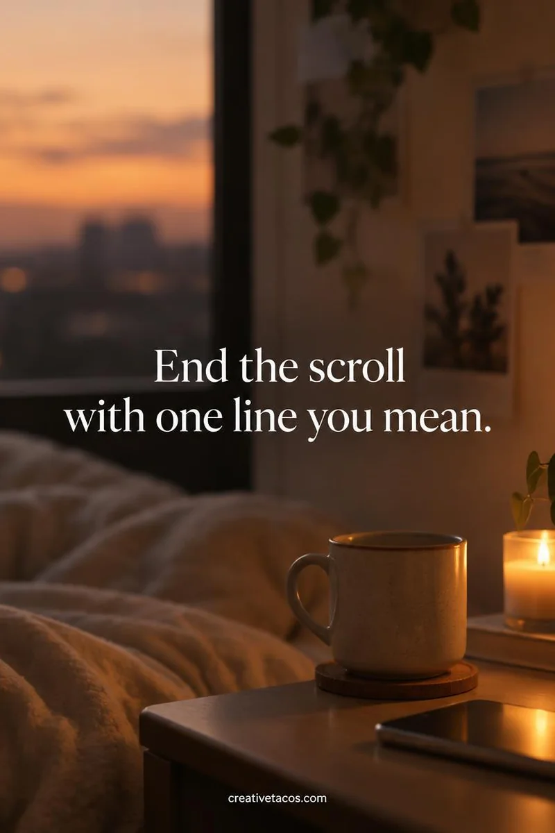 Quote card: End the scroll with one line you mean.