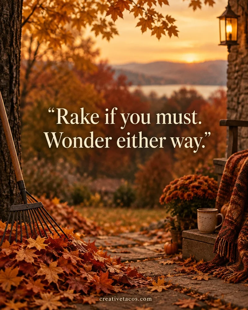 Quote card: Rake if you must. Wonder either way.