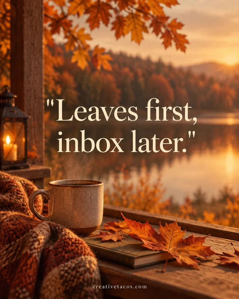 Quote card: Leaves first, inbox later.
