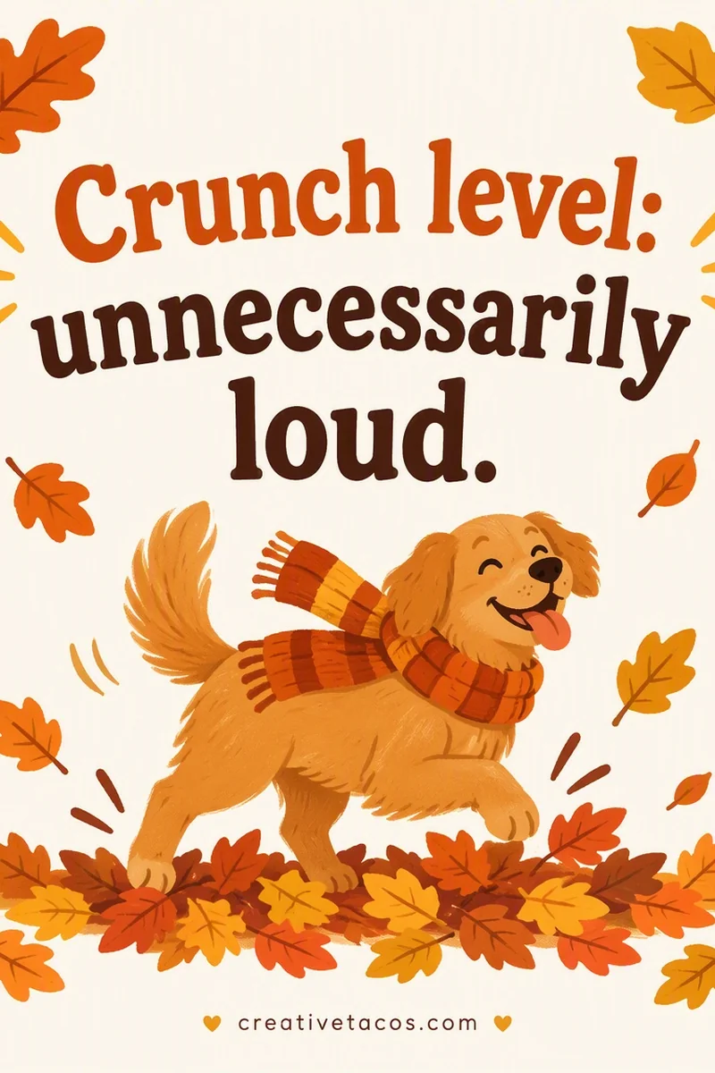 Quote card: Crunch level: unnecessarily loud.