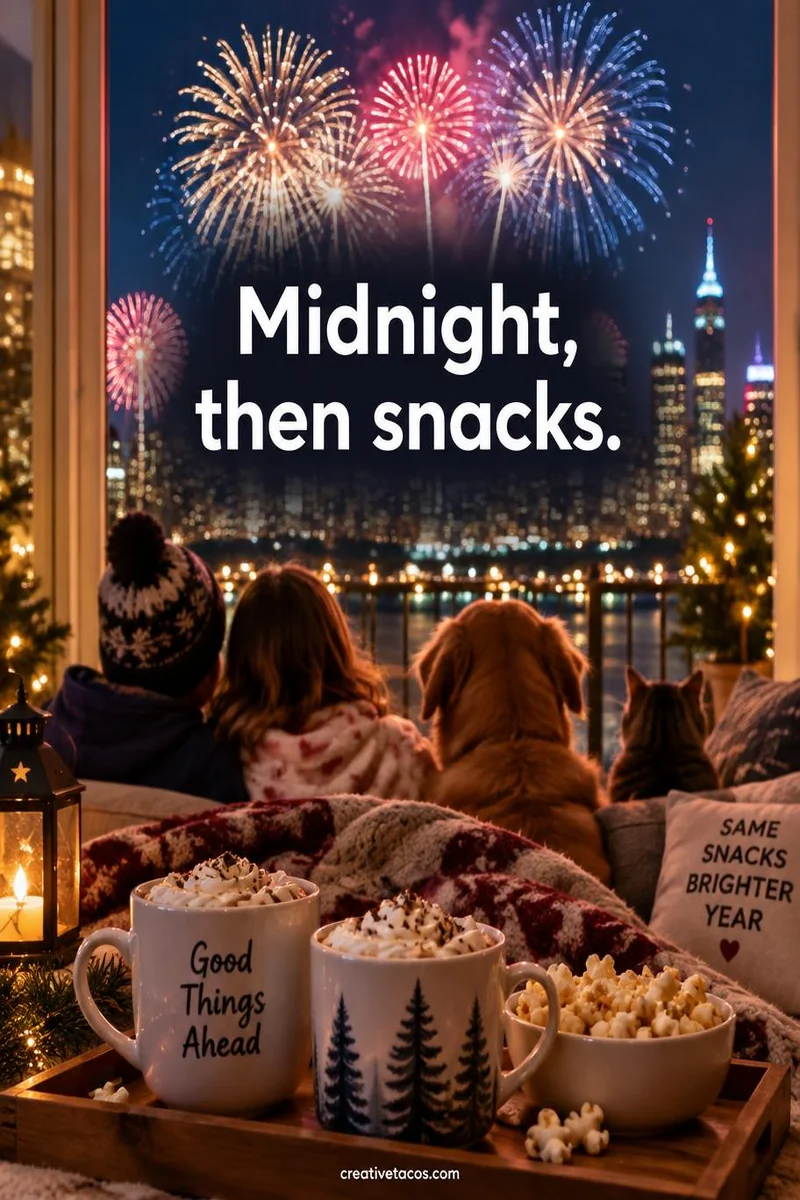 Quote card: Midnight, then snacks.