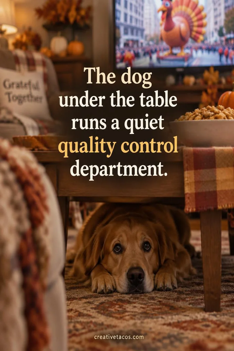 Quote card: The dog under the table runs a quiet quality control department.
