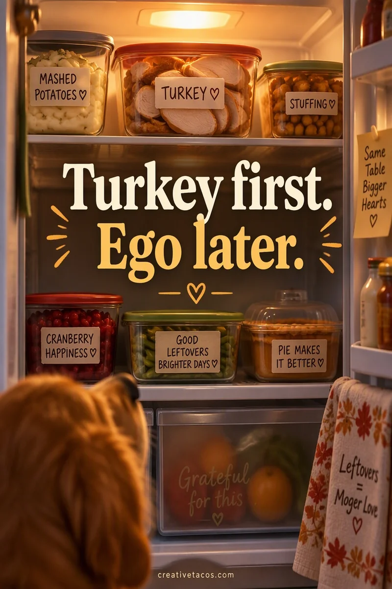Quote card: Turkey first. Ego later.