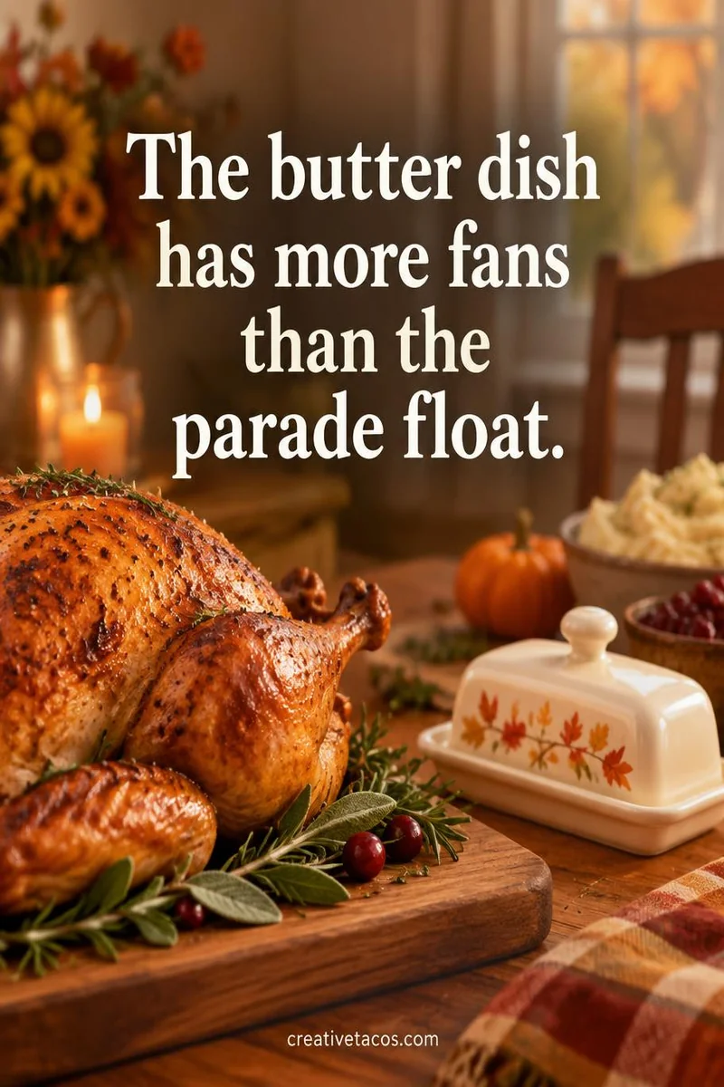 Quote card: The butter dish has more fans than the parade float.