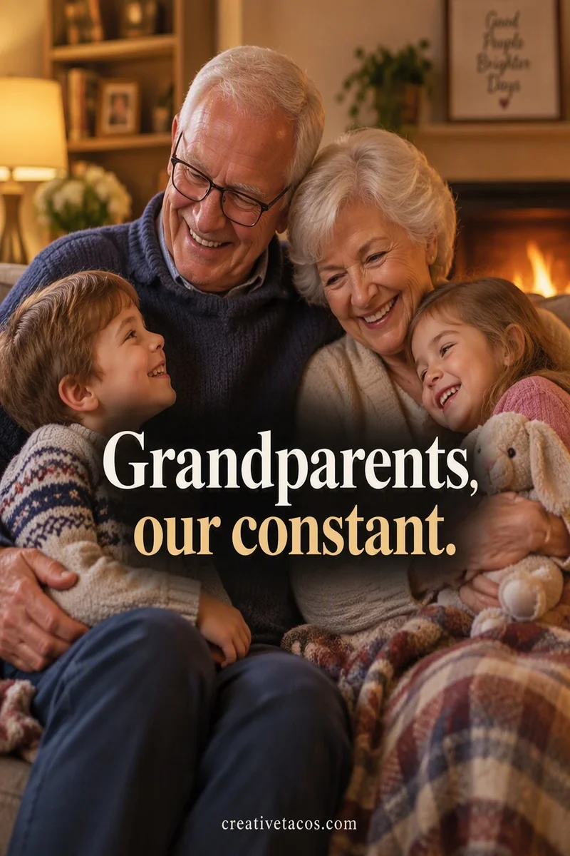 Quote card: Grandparents, our constant.