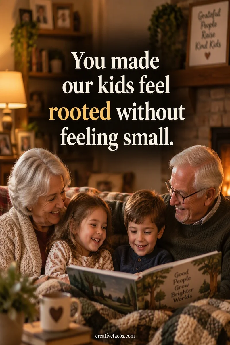 Quote card: You made our kids feel rooted without feeling small.
