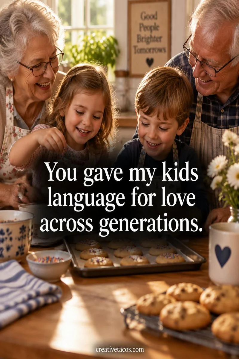 Quote card: You gave my kids language for love across generations.