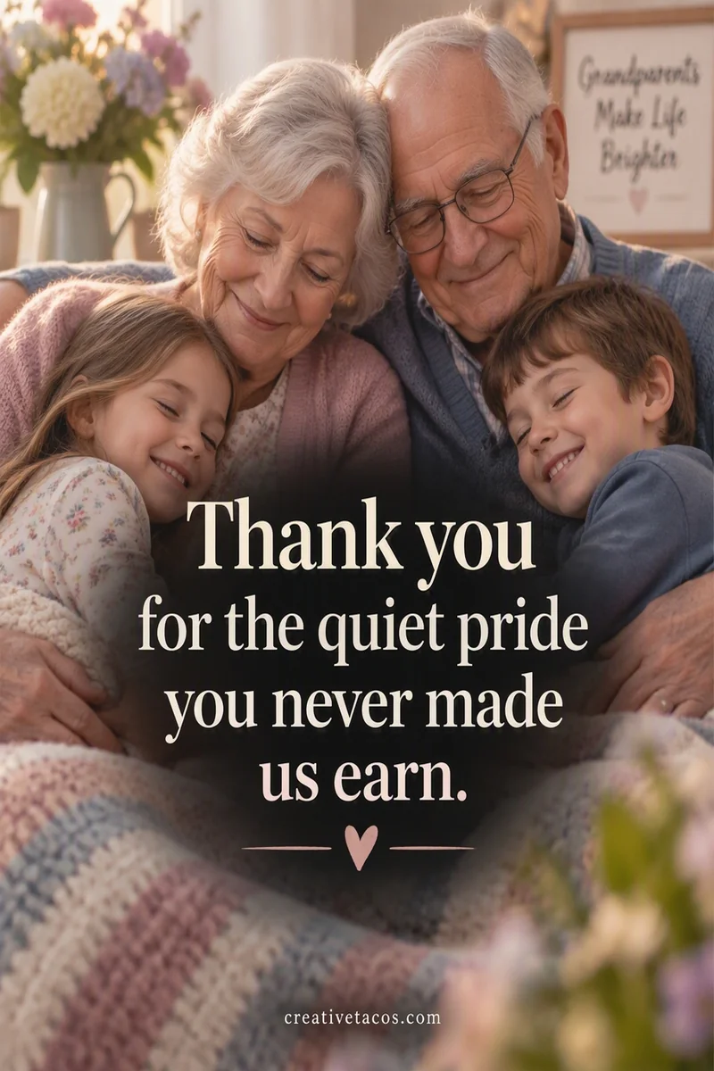 Quote card: Thank you for the quiet pride you never made us earn.