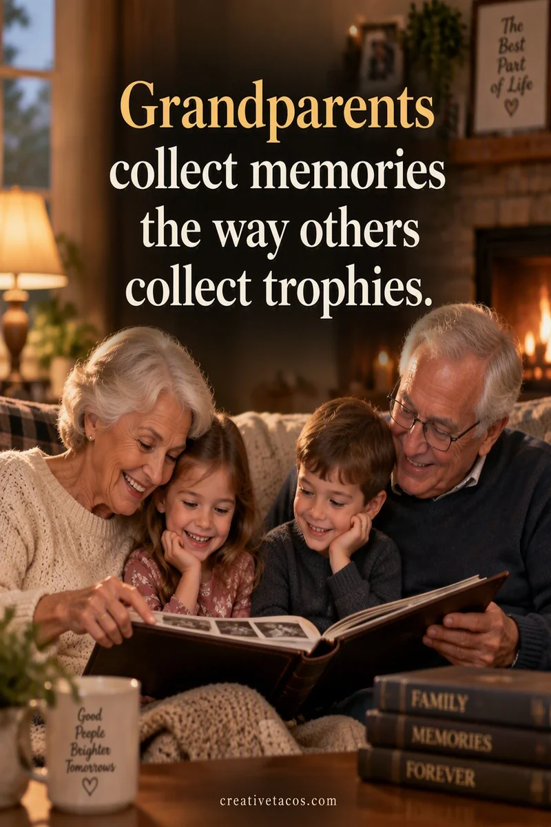 Quote card: Grandparents collect memories the way others collect trophies.