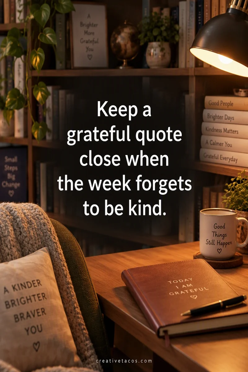 Quote card: Keep a grateful quote close when the week forgets to be kind.