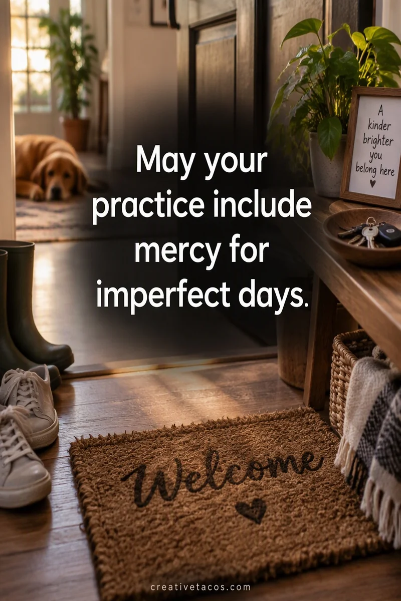 Quote card: May your practice include mercy for imperfect days.