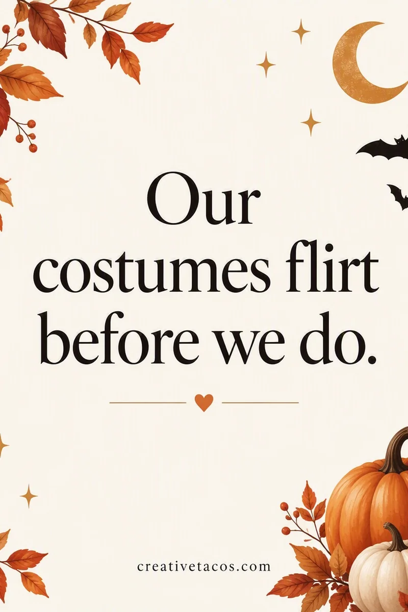 Quote card: Our costumes flirt before we do.