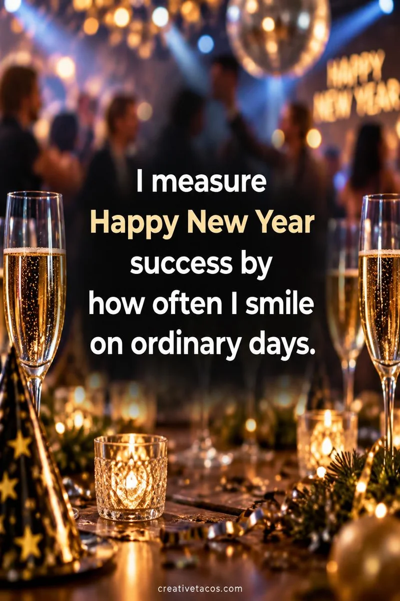 Quote card: I measure Happy New Year success by how often I smile on ordinary days.