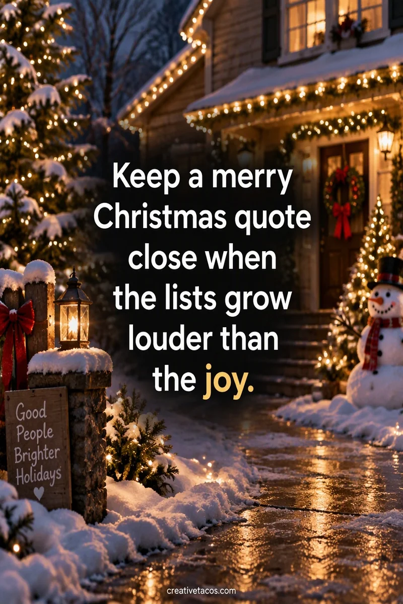 Quote card: Keep a merry Christmas quote close when the lists grow louder than the joy.