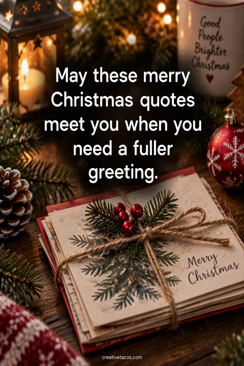 Quote card: May these merry Christmas quotes meet you when you need a fuller greeting.