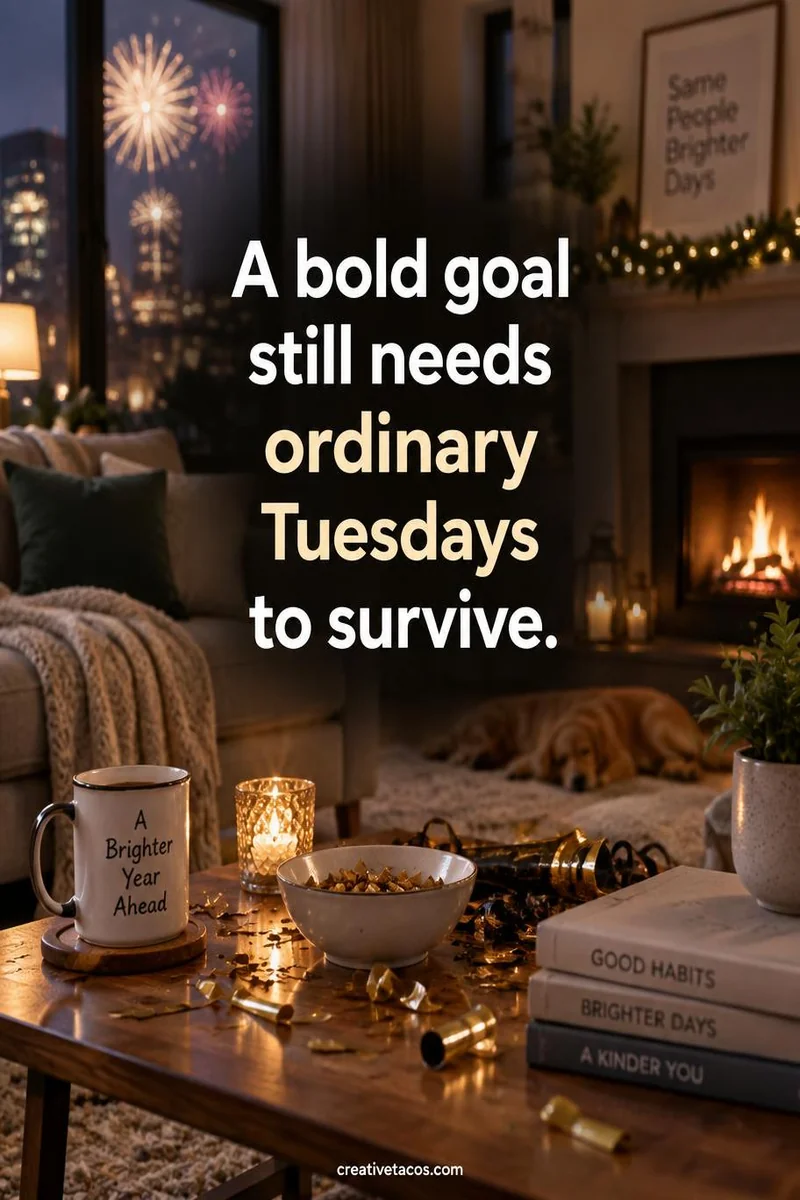 Quote card: A bold goal still needs ordinary Tuesdays to survive.