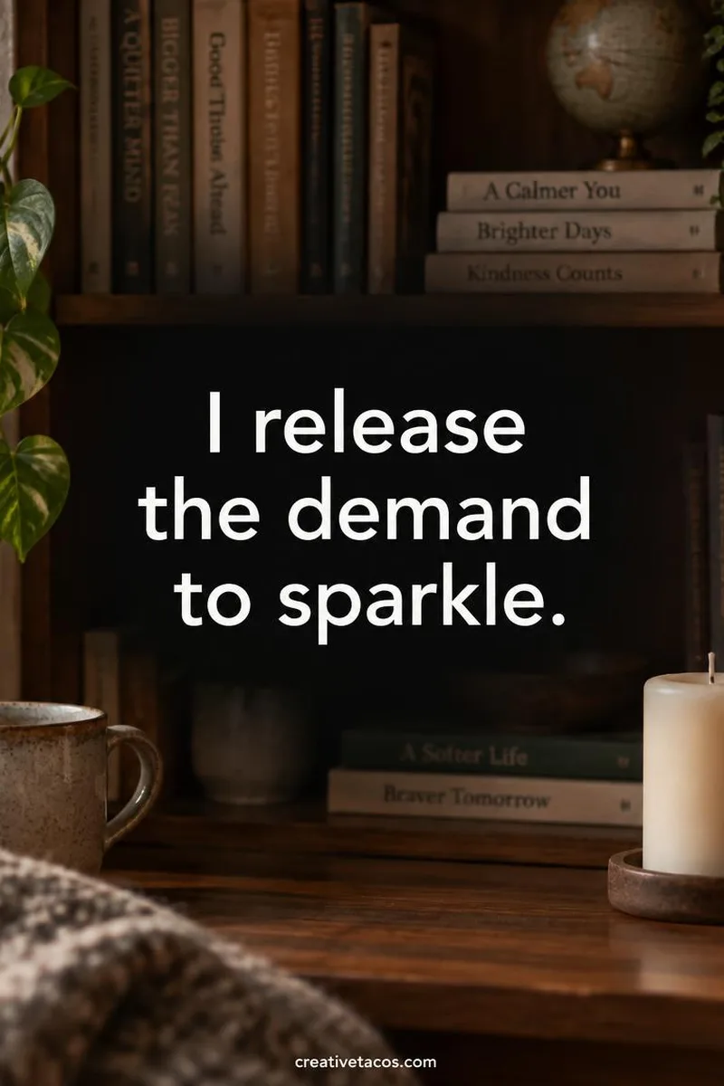Quote card: I release the demand to sparkle.