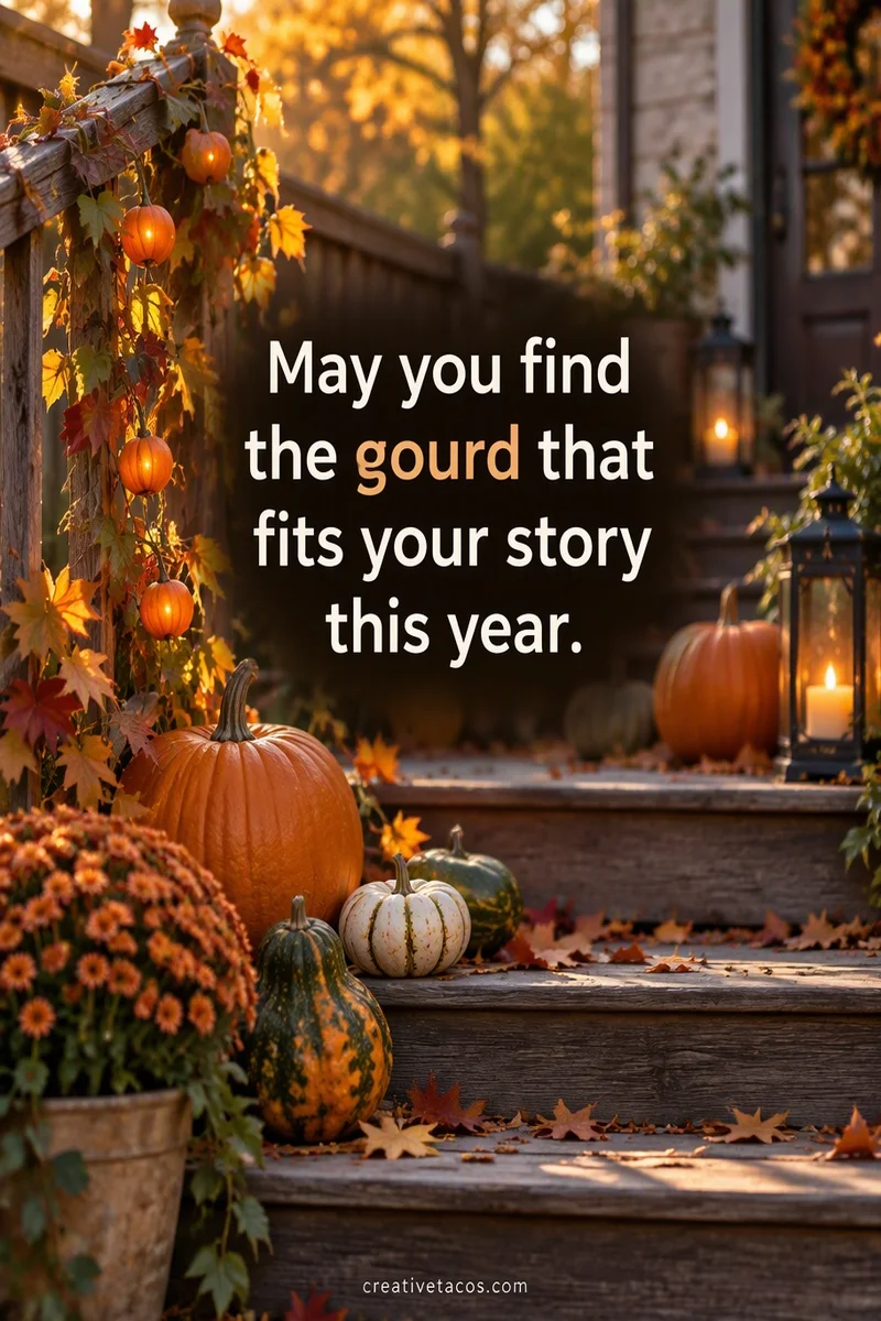Quote card: May you find the gourd that fits your story this year.