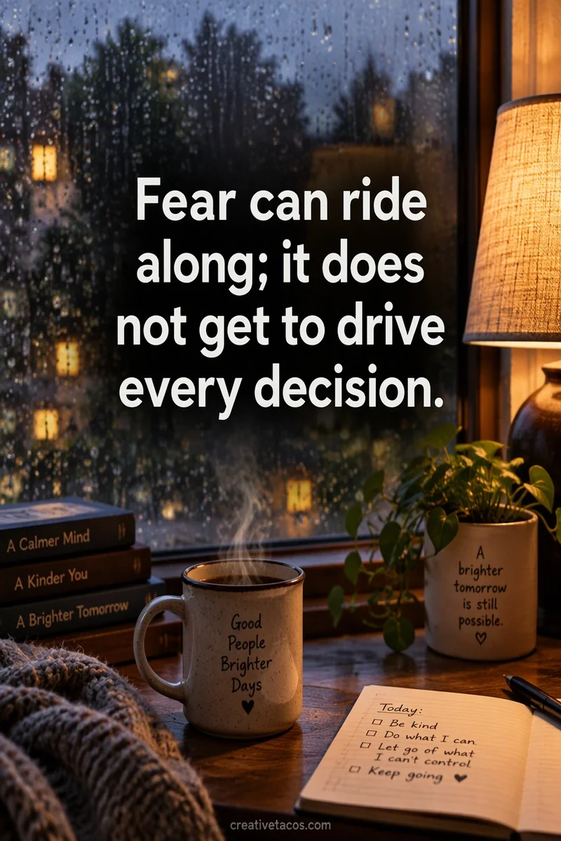 Quote card: Fear can ride along; it does not get to drive every decision.