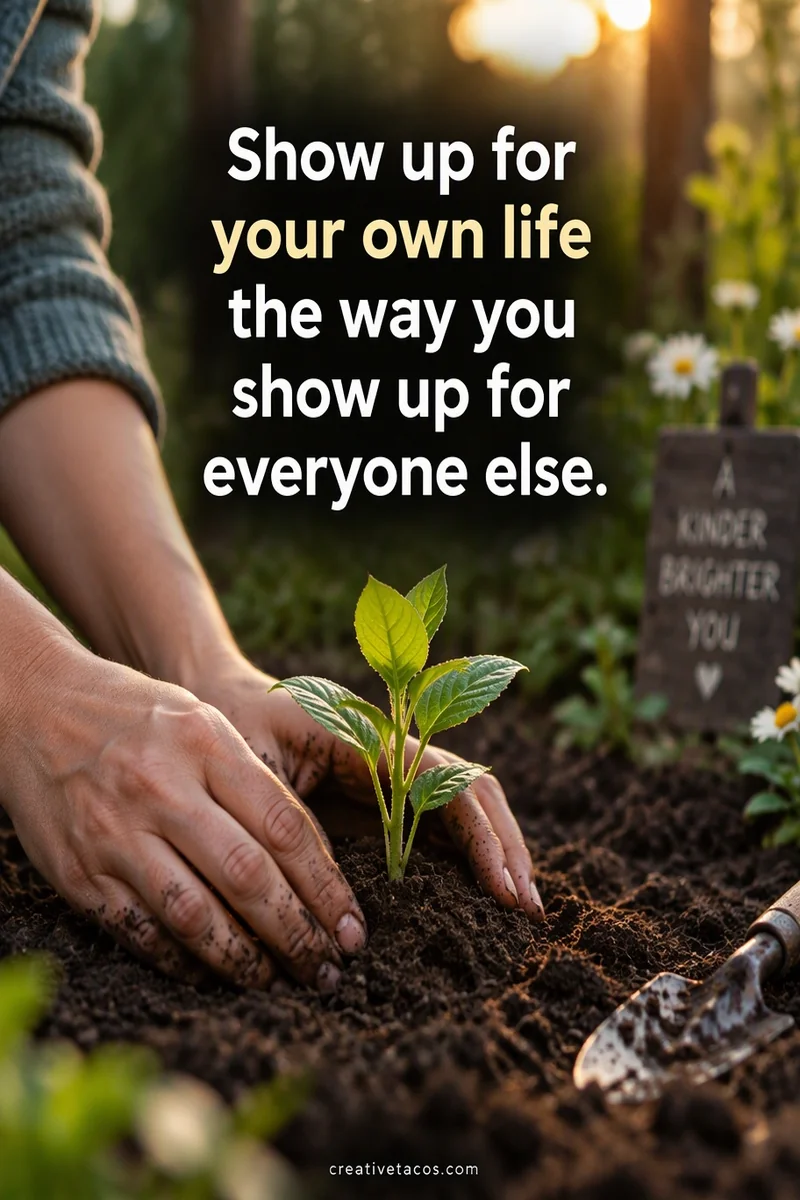 Quote card: Show up for your own life the way you show up for everyone else.