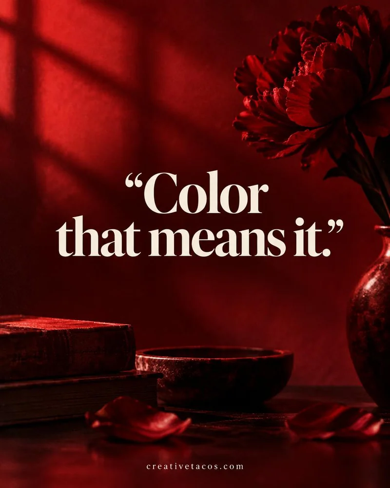 Quote card: Color that means it.