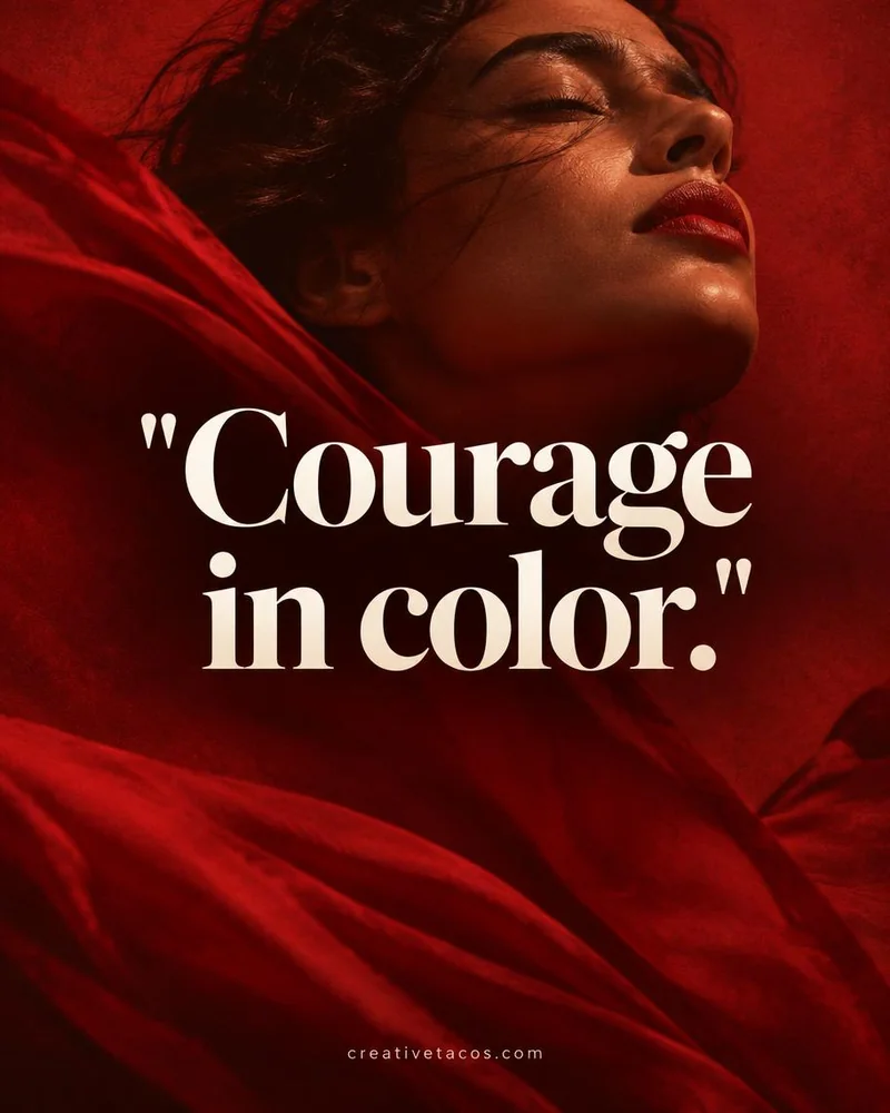 Quote card: Courage in color.