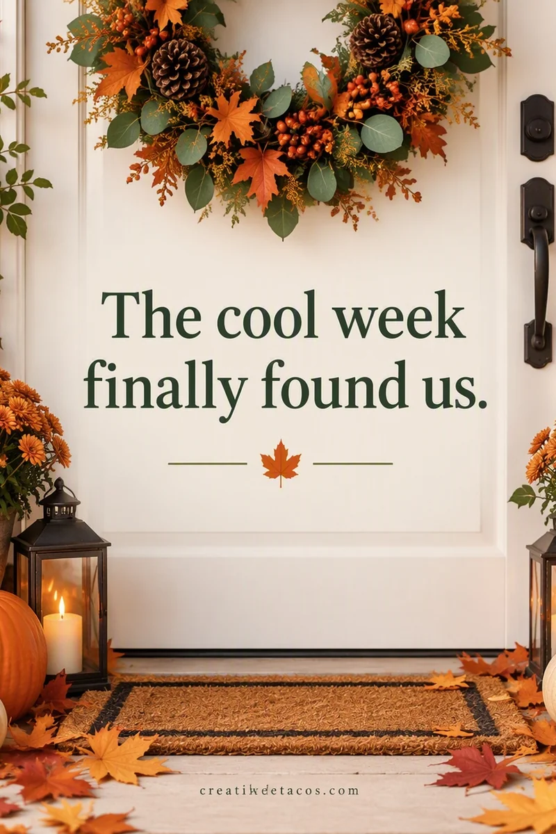 Quote card: The cool week finally found us.