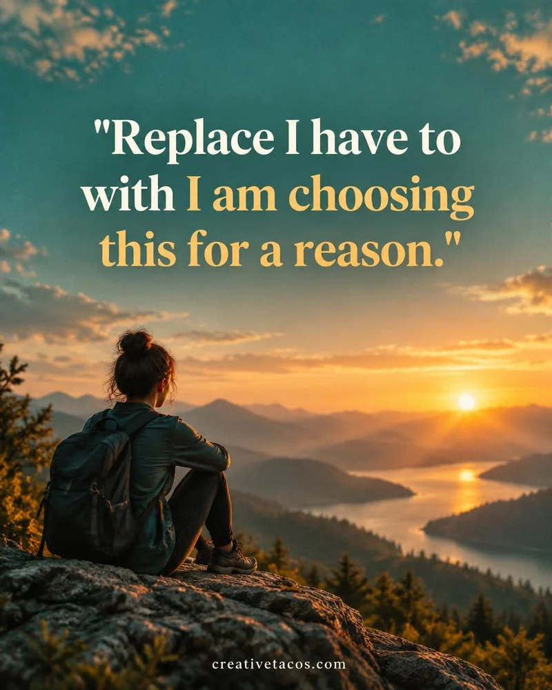 Quote card: Replace I have to with I am choosing this for a reason.