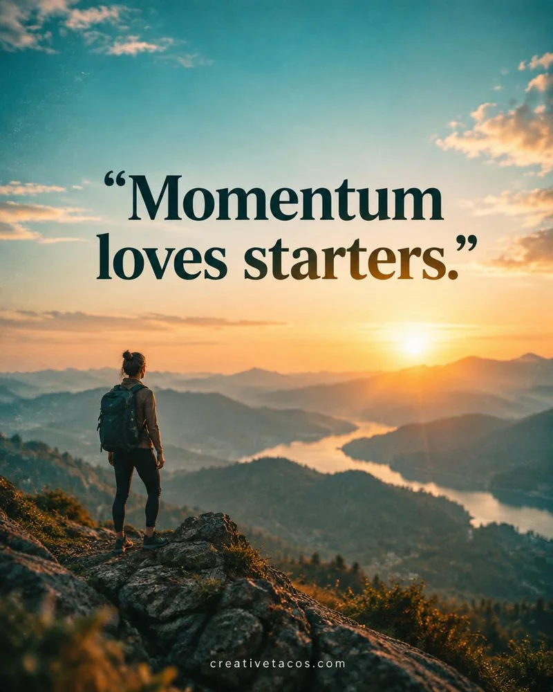 Quote card: Momentum loves starters.
