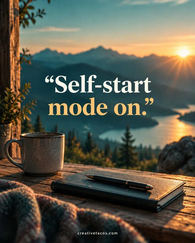 Quote card: Self-start mode on.