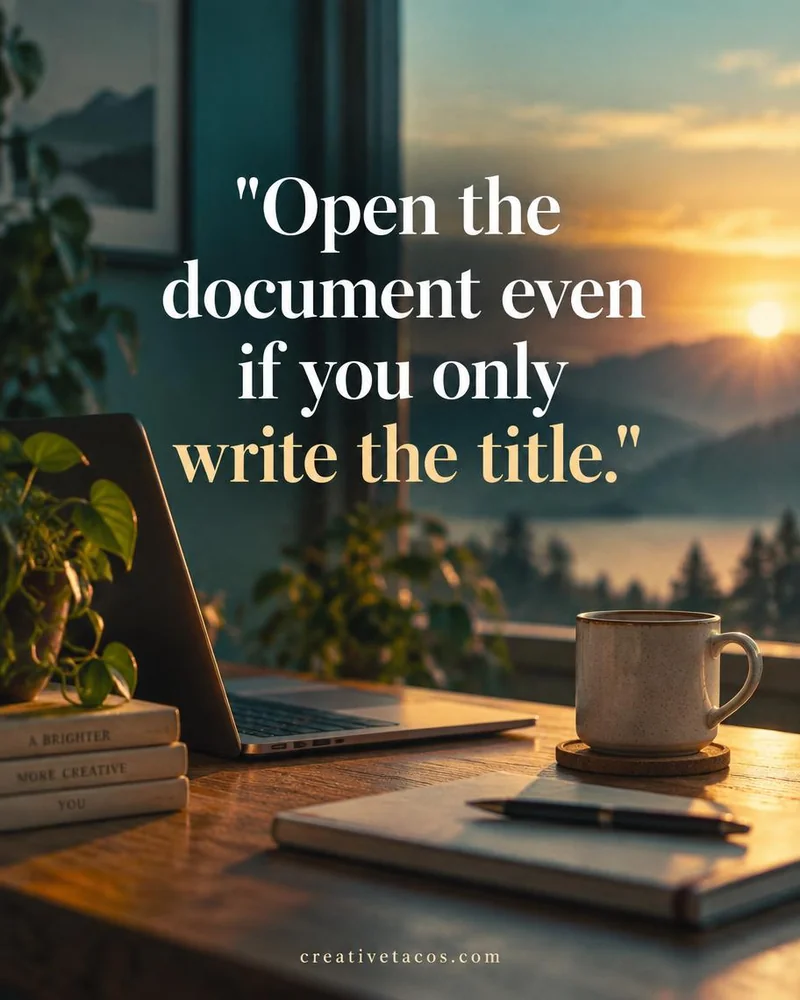 Quote card: Open the document even if you only write the title.