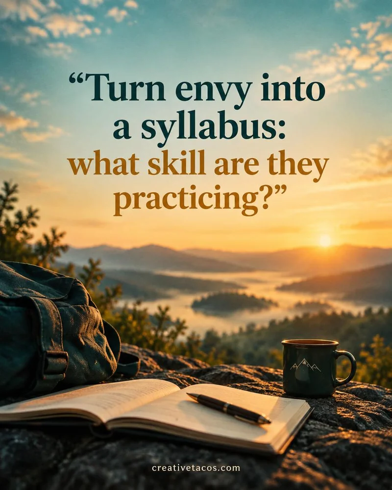 Quote card: Turn envy into a syllabus: what skill are they practicing?