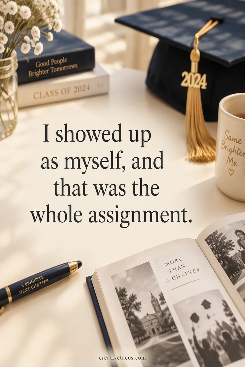 Quote card: I showed up as myself, and that was the whole assignment.