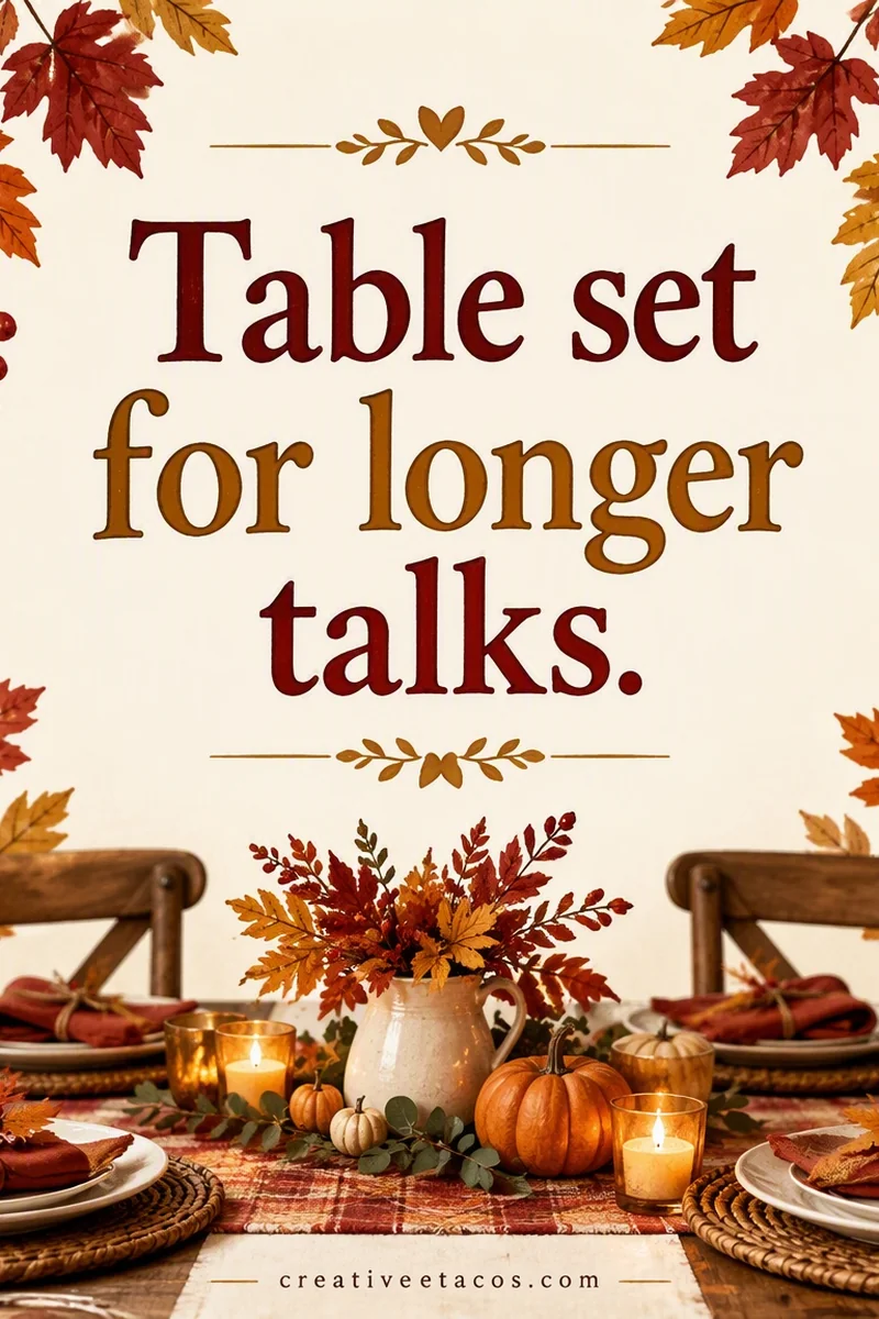 Quote card: Table set for longer talks.