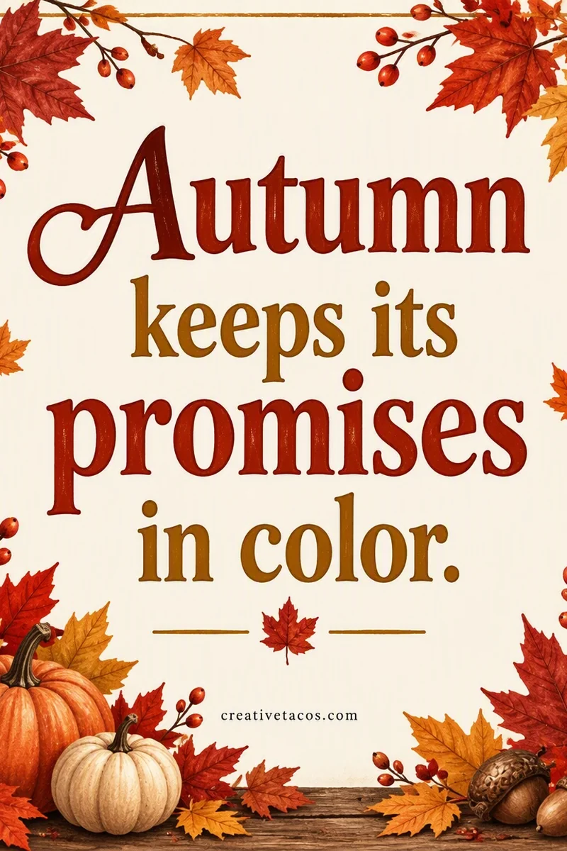 Quote card: Autumn keeps its promises in color.