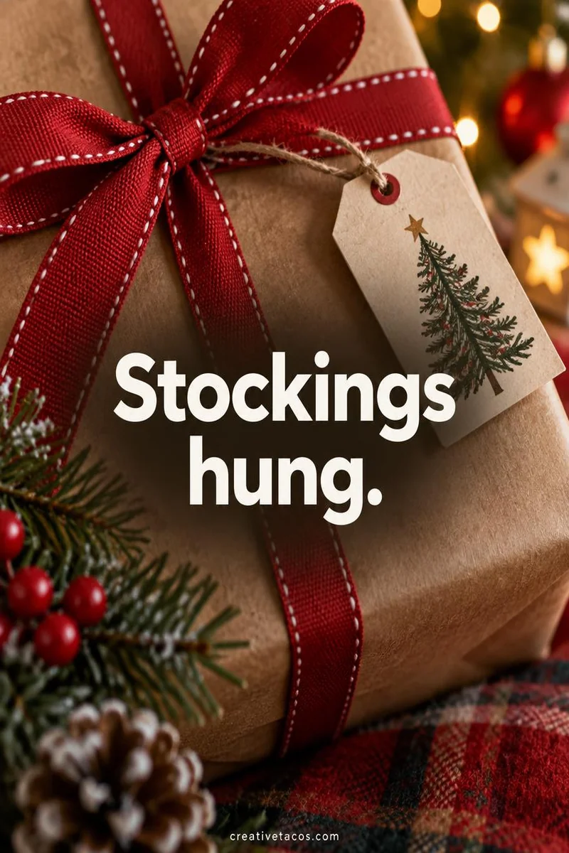 Quote card: Stockings hung.