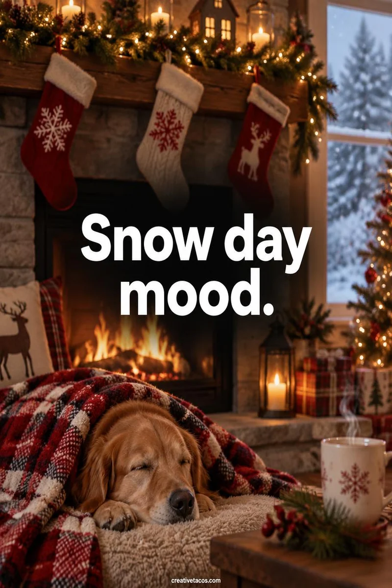 Quote card: Snow day mood.