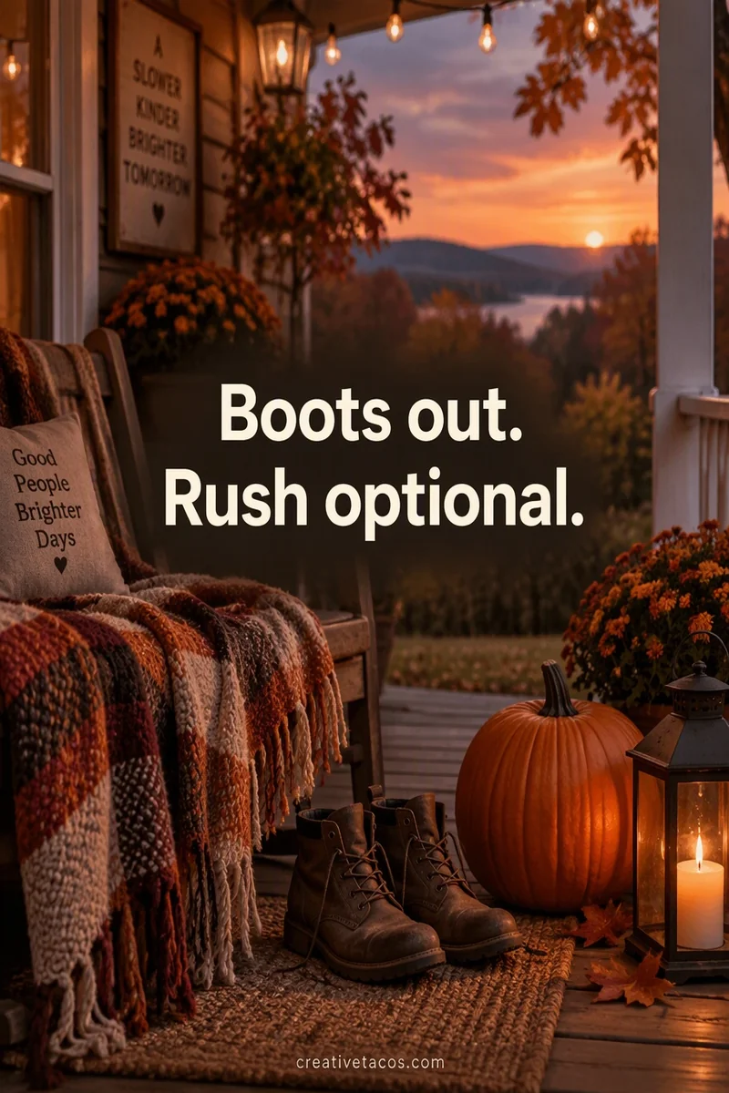 Quote card: Boots out. Rush optional.